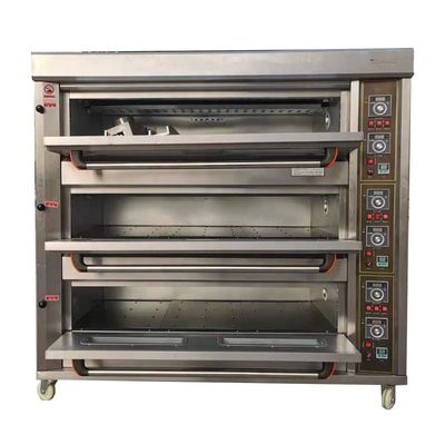 Matéria-prima farinha 3 decks 9 bandejas de gás forno de forno de forno de forno 1760*890*1770mm para loja de alimentos