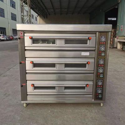 Matéria-prima farinha 3 decks 9 bandejas de gás forno de forno de forno de forno 1760*890*1770mm para loja de alimentos