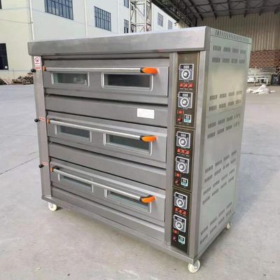 Matéria-prima farinha 3 decks 9 bandejas de gás forno de forno de forno de forno 1760*890*1770mm para loja de alimentos