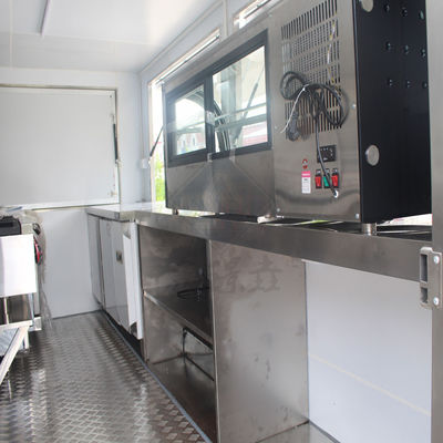 Longa vida útil Hamburgo Peixe e batatas fritas Panqueca de cachorro quente Carrinho de comida móvel totalmente equipado