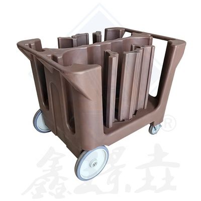 Carrinho de coleta de pratos com placa ajustável Caddy para armazenamento de pratos e conveniência do carrinho