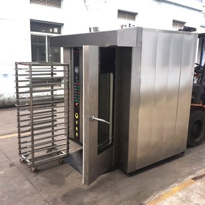 Trolley rotação no sentido horário circulação de ar quente 16 bandejas de gás forno rotativo para padaria