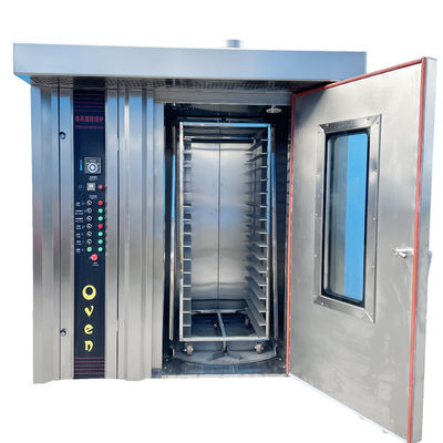 Aço inoxidável 16 bandejas Óleo diesel Comercial Elétrico Mooncake Convecção Forno Prata