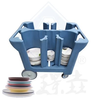 Carrinho de coleta de pratos de cor personalizado para eficiência e organização do restaurante