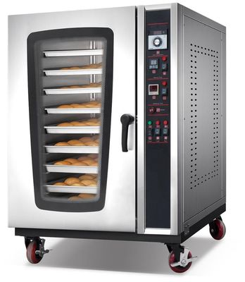 8 bandejas Forno de convecção a gás para paneira de pão Dimensionamento 400 * 600mm Fácil operação