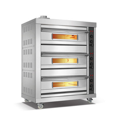 3 Deck 6 Tray Forno de Pão Francês de Gás com Design Multifuncional em Directo