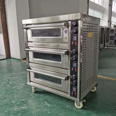 3 Deck 6 Tray Forno de Pão Francês de Gás com Design Multifuncional em Directo
