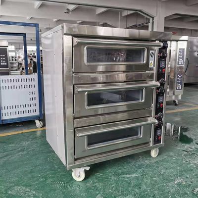 3 Deck 6 Tray Forno de Pão Francês de Gás com Design Multifuncional em Directo