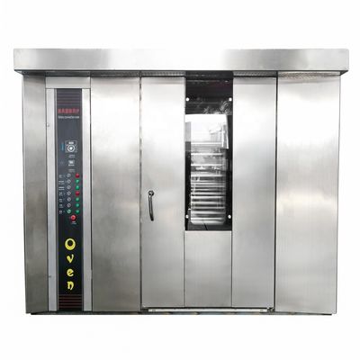 Fonte de energia Gas Equipamento de panificação de pão 32 bandejas Forno rotativo Máquina de panificação comercial