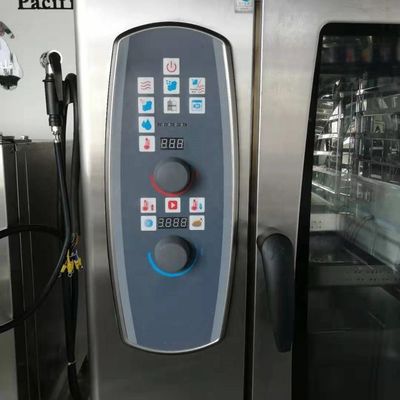 Forno combinado de convecção a gás de 8 bandejas para assar pão francês certificado CE e potência de 18,6 kW