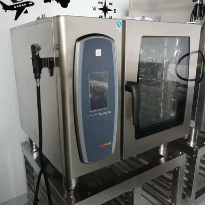 Forno combinado de convecção a gás de 8 bandejas para assar pão francês certificado CE e potência de 18,6 kW