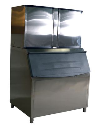 Máquina de cubos de gelo industriais totalmente automática de aço inoxidável com dispensador de água