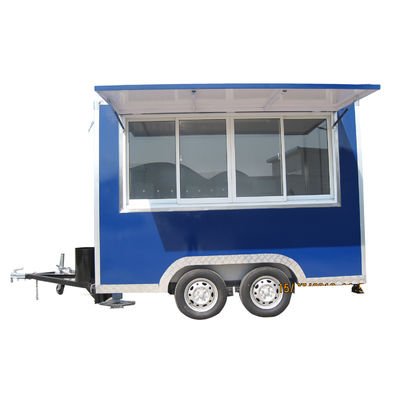 Reboque de concessão para restauração comercial com 4 rodas e cozinha totalmente equipada