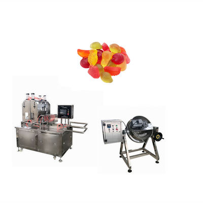 Máquina de depósito de açúcar de dupla cor de goma Hamburgo Máquina de fabricação de doces de pizza gelatina