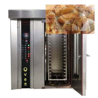 Forno rotativo elétrico a gás de 32 bandejas para assar pão de pita a temperatura ambiente-400
