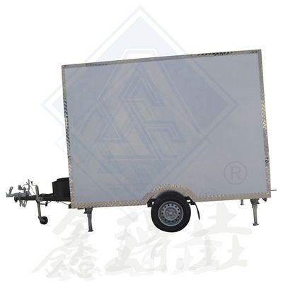 Caminhão de alimentação móvel de aço galvanizado carro de lanches multifuncional Grill Coffee Trailer