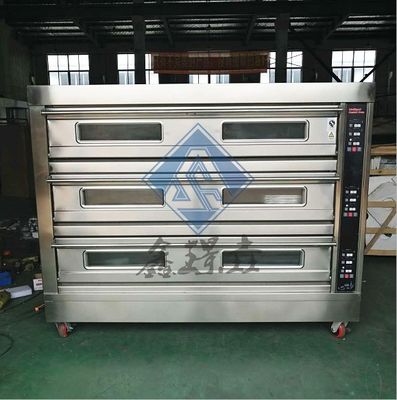 0.1kw Forno a gás de padaria comercial 3/4 deck Forno a gás de pizza de padaria / Forno de convecção a gás