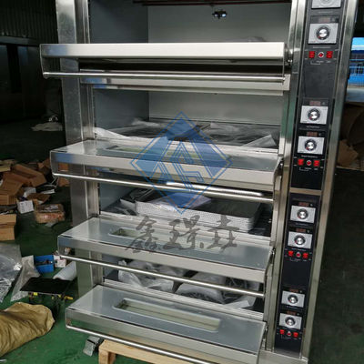 0.1kw Forno a gás de padaria comercial 3/4 deck Forno a gás de pizza de padaria / Forno de convecção a gás