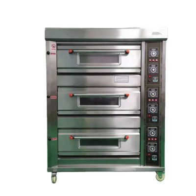 0.1kw Forno Elétrico para Pão 3 Deck 12 bandejas Forno de Pão a Gás com Controle de Temporização