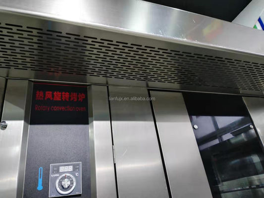 Forno a gás elétrico comercial com porta-retrovisores rotativos de aço inoxidável com diesel para 16 e 32 bandejas
