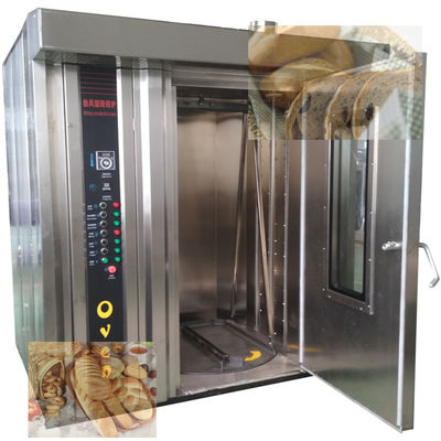 Forno rotativo elétrico a gás automático de 32 bandejas para máquina de processamento de alimentos para panificação de pão Pita