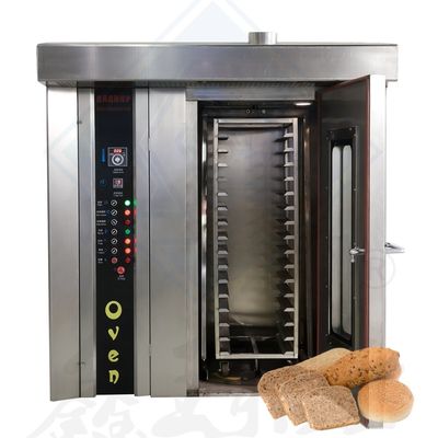 Forno de Forno de Forno Multifuntcional Grande 16/32/64 Placa de Ar Quente Fornos rotativos a diesel para padaria
