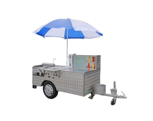Grelha de alimentos de rua Caminhão de alimentos com máquinas Função de venda de alimentos Matéria-prima Milho