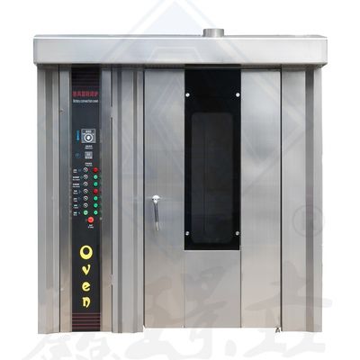 Forno rotativo de gás profissional competitivo com capacidade de produção de 100 kg/h e 32 bandejas
