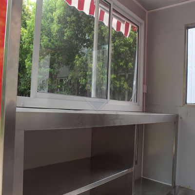 Caminhão de alimentos totalmente equipado de 220 cm de eixo duplo único modelo comercial redondo com cobertura