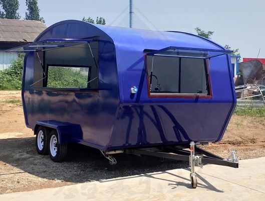 Caminhão de alimentos totalmente equipado de aço galvanizado para deliciosos crepes, tacos e café