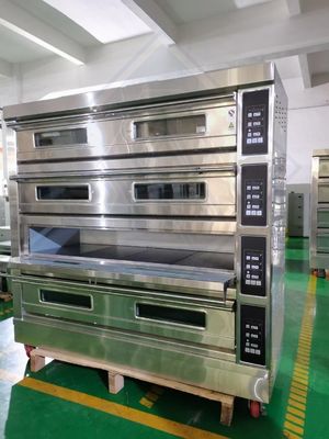 Materiais de soja 2 Forno a camada e transportador de misturador Forno de pizza para equipamentos de panificação