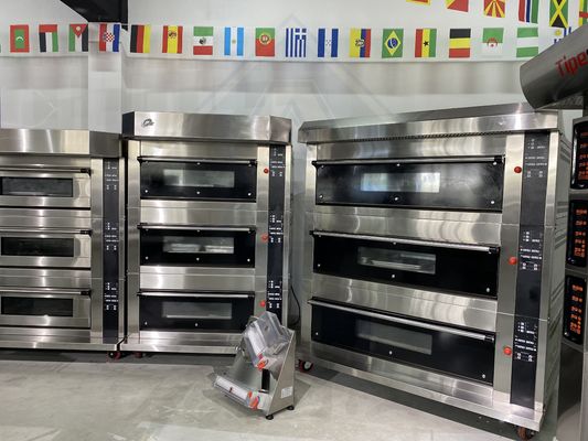 Materiais de soja 2 Forno a camada e transportador de misturador Forno de pizza para equipamentos de panificação