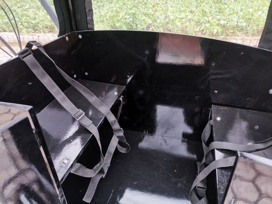 Triciclo de fast food de tamanho personalizável com carro de café Placa de alumínio