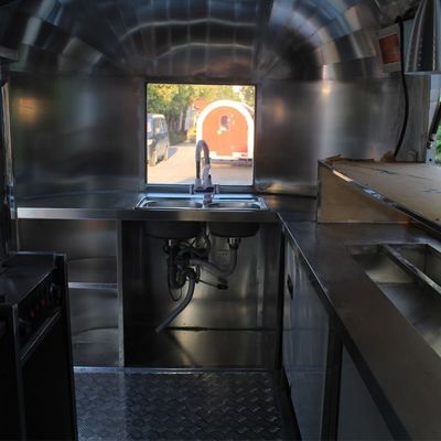 Carrinha de lanche móvel de fibra de vidro de alta produtividade Caravanas dobráveis para alimentos congelados