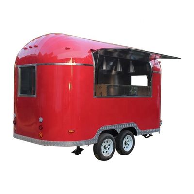 Carrinha de lanche móvel de fibra de vidro de alta produtividade Caravanas dobráveis para alimentos congelados