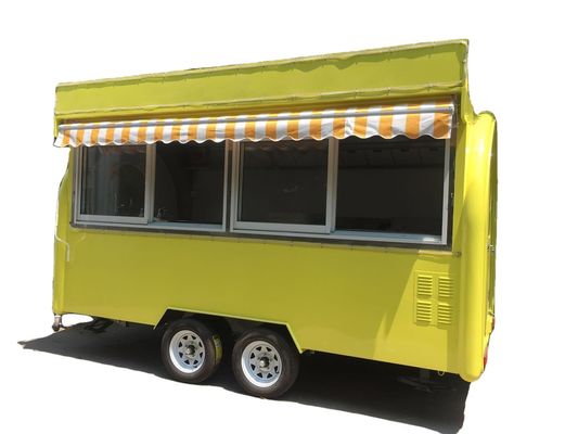 Carrinha de lanche móvel de fibra de vidro de alta produtividade Caravanas dobráveis para alimentos congelados