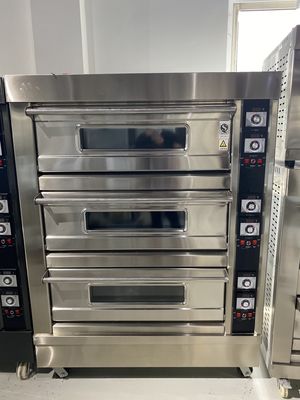 0.1kw Forno Elétrico de Forno para Pão 3 Deck 12 bandejas com controle de temporizador / máquina de panificação