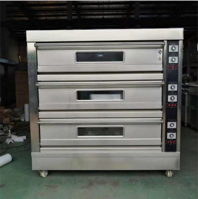 0.1kw Forno Elétrico de Forno para Pão 3 Deck 12 bandejas com controle de temporizador / máquina de panificação