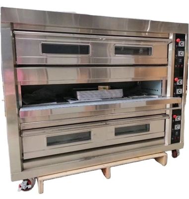 Forno de pizza a gás de aço inoxidável comercial para assar bolo e biscoito em Xangai