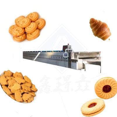 Linha de forno de túnel de operação automática de biscoitos de pão com equipamento de padaria de pão