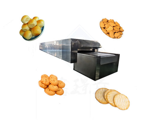 Linha de forno de túnel de operação automática de biscoitos de pão com equipamento de padaria de pão