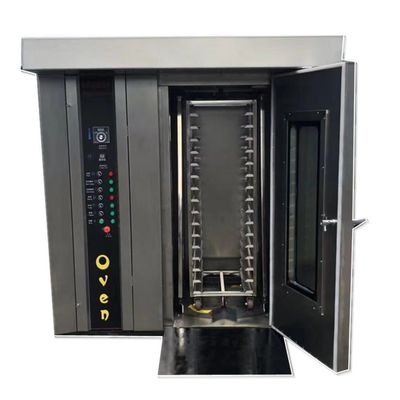Equipamento de panificação a gás 34 e 68 bandejas Forno rotativo de ar quente para assar 200 kg/por pão