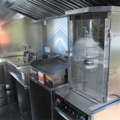 3M Single/Double Axles Design Mobile Customized Industrial Mobile Food Truck de aço inoxidável