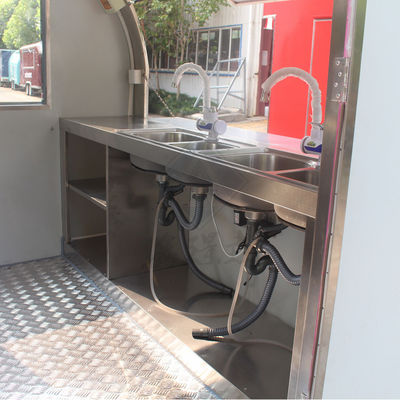 Caminhão de alimentação industrial redondo modelo quadrado personalizado para eixos únicos / duplos de 3,5 m