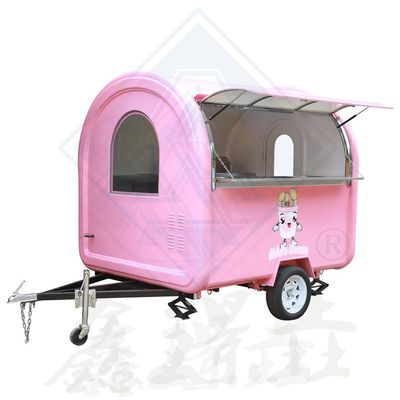 Caminhão de comida móvel de modelo redondo e quadrado para venda de rua ao ar livre