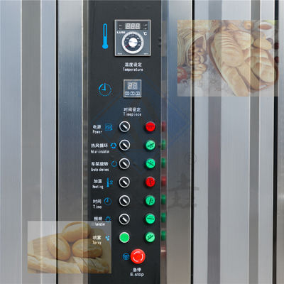 Pão de bolo de biscoito eléctrico Automático de gás rotativo Industrial de panificação 32 bandejas Bom forno