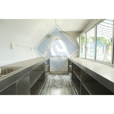 Snack de venda automática industrial 220CM Caminhão de alimentos móvel com cobertura e design de modelo redondo