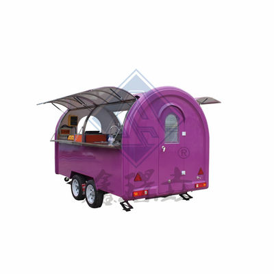 Caminhão de alimentação móvel de eixo único ou duplo com cobertura e equipamento de cozinha personalizado