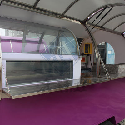 Caminhão de alimentação móvel de eixo único ou duplo com cobertura e equipamento de cozinha personalizado