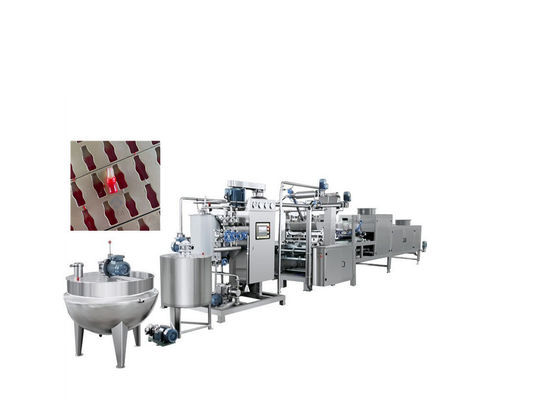 Linha de produção automática de máquinas de doces de borracha de 300 kg/h para fabricação de chupa-chupas de urso